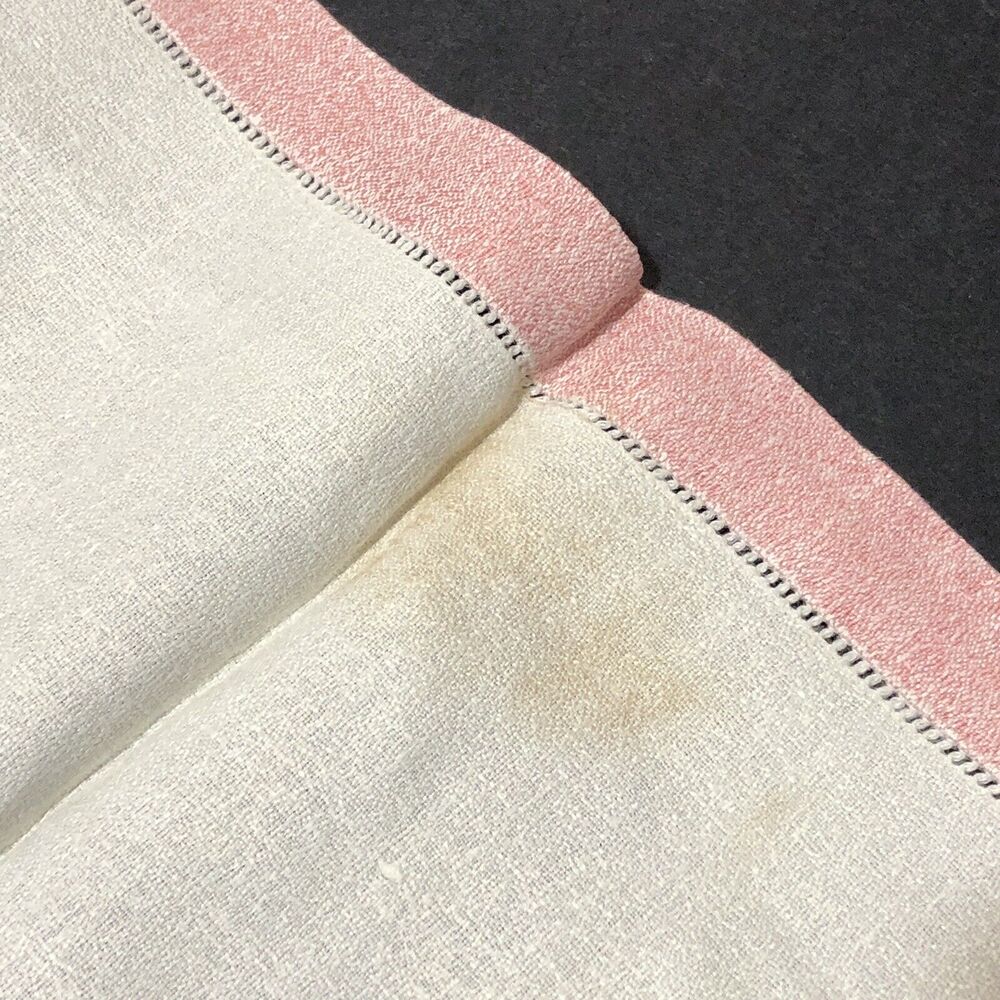 Vintage Tea Towel Set Monogram H K X Embroidered Tiny Flowers Pink Blue - Picture 8 of 16